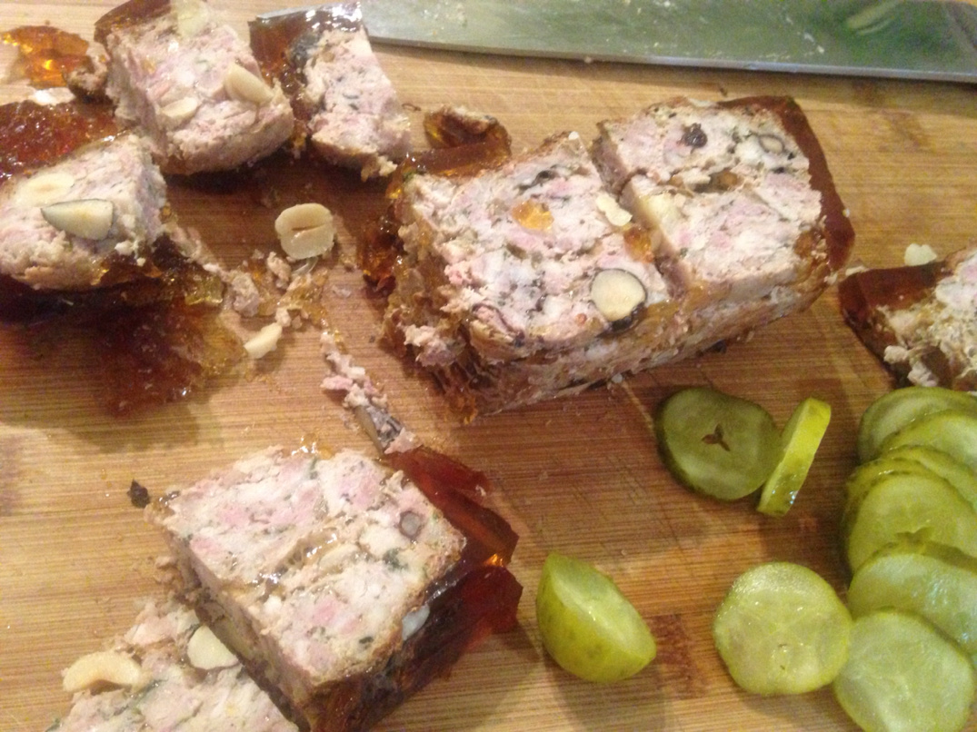 Rabbit terrine with hazelnuts